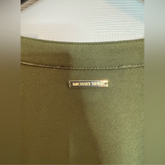 Michael Kors dress size medium ruffle trim Olive Green Sleeveless - Picture 6 of 6